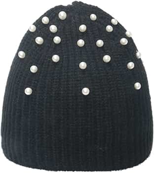 Skullies & Beanies - Beanie Hat with Pearl Beaded Trim Hat
